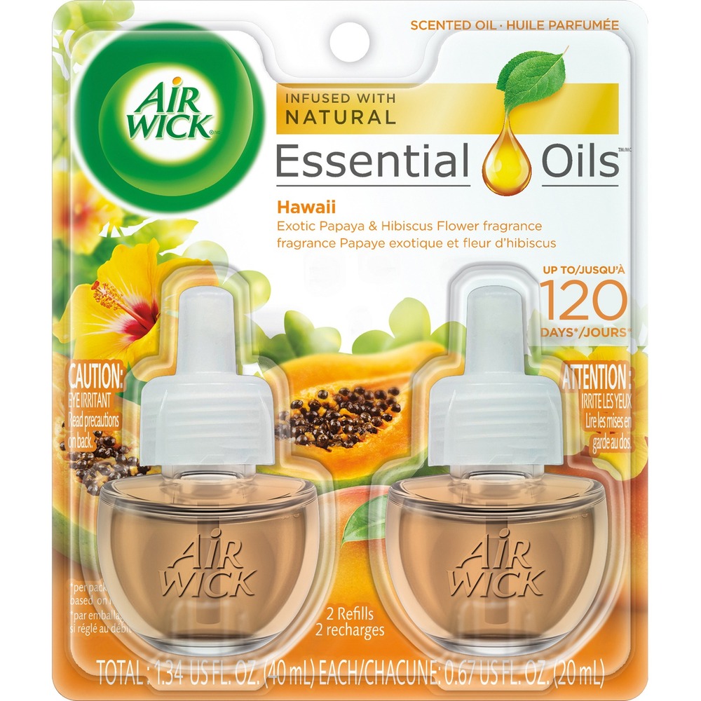 Air Wick Scented Oil Refill 2 Pack Hawaii Exotic Papaya Hibiscus Flower 1.34oz